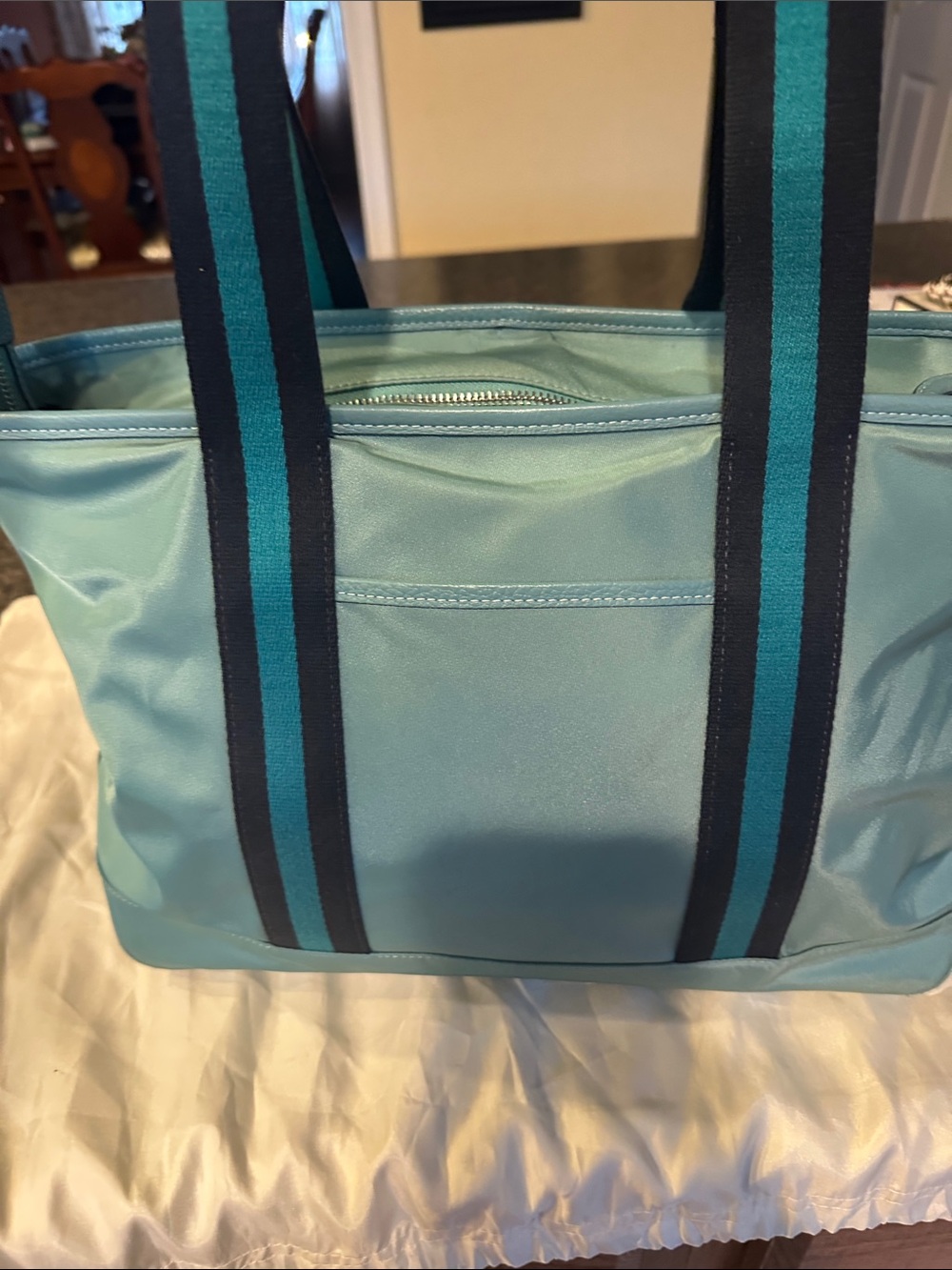 Coach Ellis Teal and Navy Nylon Tote CA208 - Picture 6 of 16